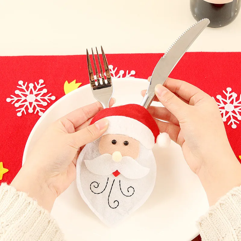 2 шт./лот Рождественская посуда украшения вилка нож держатель для столовых