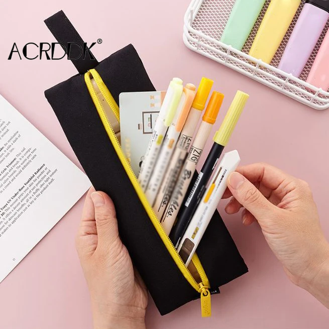 

Small Pencil Case Durable Office Stationery Organizer Pouch Cosmetic Bag for Girls and Boys 1 Pc FC