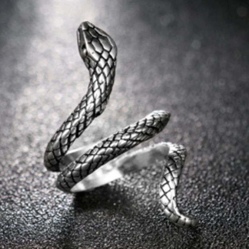 Новинка 2021 кольца в стиле ретро с рисунком змеи для женщин готические Модные