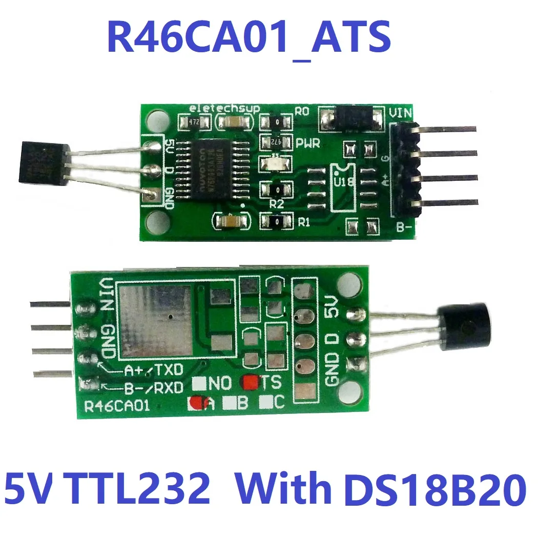 5x R46CA01 Modbus датчик сбора температуры DS18B20 RS485 плата последовательного протокола 3,7 в 5 в 6 в 9 в 12 В 24 В Modbus - Цвет: 5V  TTL232  TS 5pcs