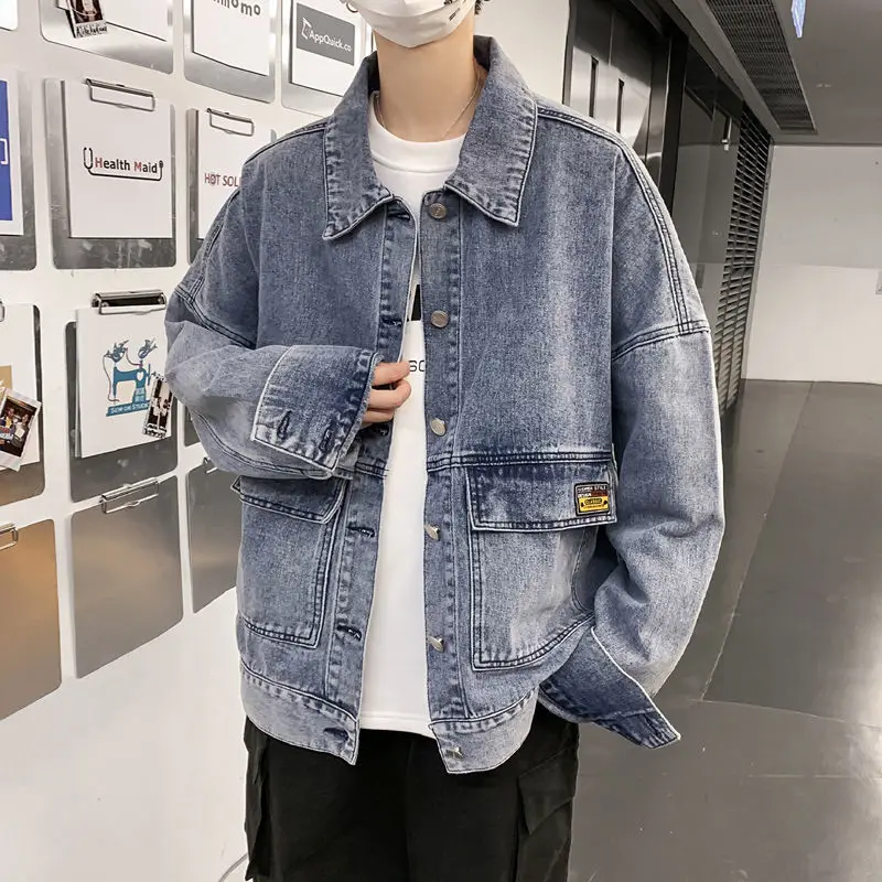 

Denim Jacket Men 's 2021 Spring And Autumn Korean Style Handsome All -Matching Work Clothes Jacket