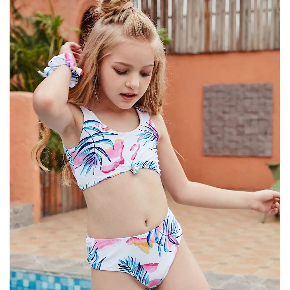 2021 Leuke Bikini Kids Hoge Taille Badpakken Zomer Beachwear Comfortabele Bikini Set 130 160|Kinder Tweedelige Pakken| AliExpress