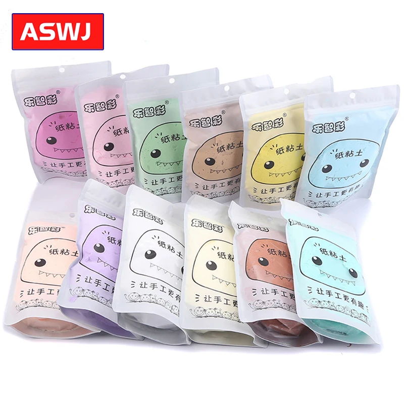 

2020 Newest Dropshipping Paper Clay Enough Large Volume 100 Grams Soft Paper Clay Plasticine Drawing Slime Polymer Children Toy