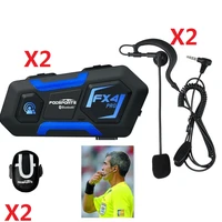 fodsports 2 pcs fx4 referee intercom 1200m wireless bluetooth headset soccer interphone bt 5 0 for football judge with fm radio
