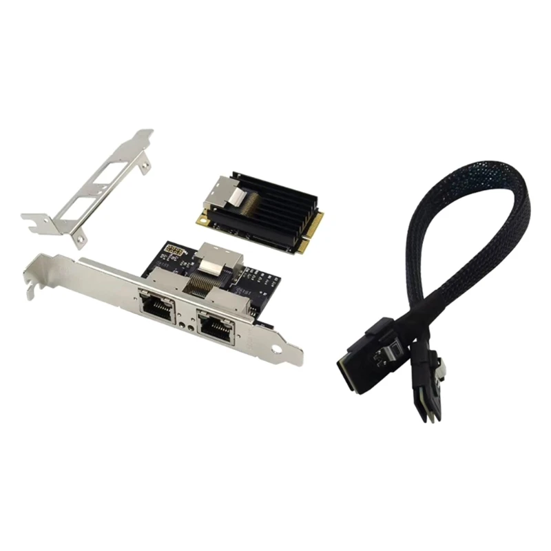 H052 Universal Mini PCIE Gigabit Network Card Dual RJ45 Port LAN Adapter Network Card Computer Networking Cards