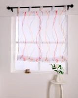 country style tulle sheer colorful strip printed window curtains for home living room decoration in the kitchen cafe curtain
