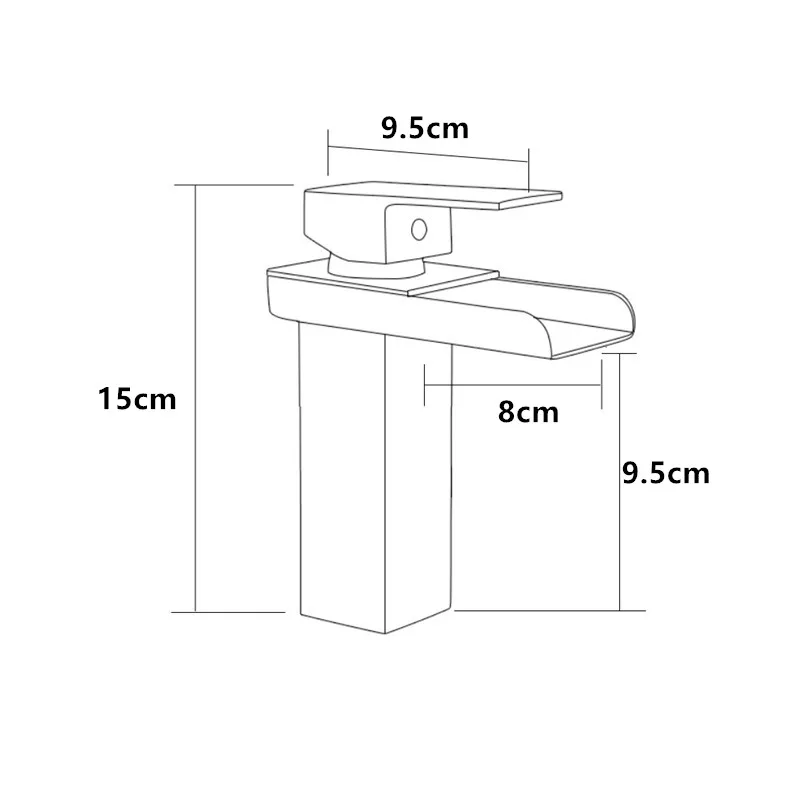 Водопад в ванной комнате светодиодный кран водопад латунный Смеситель для
