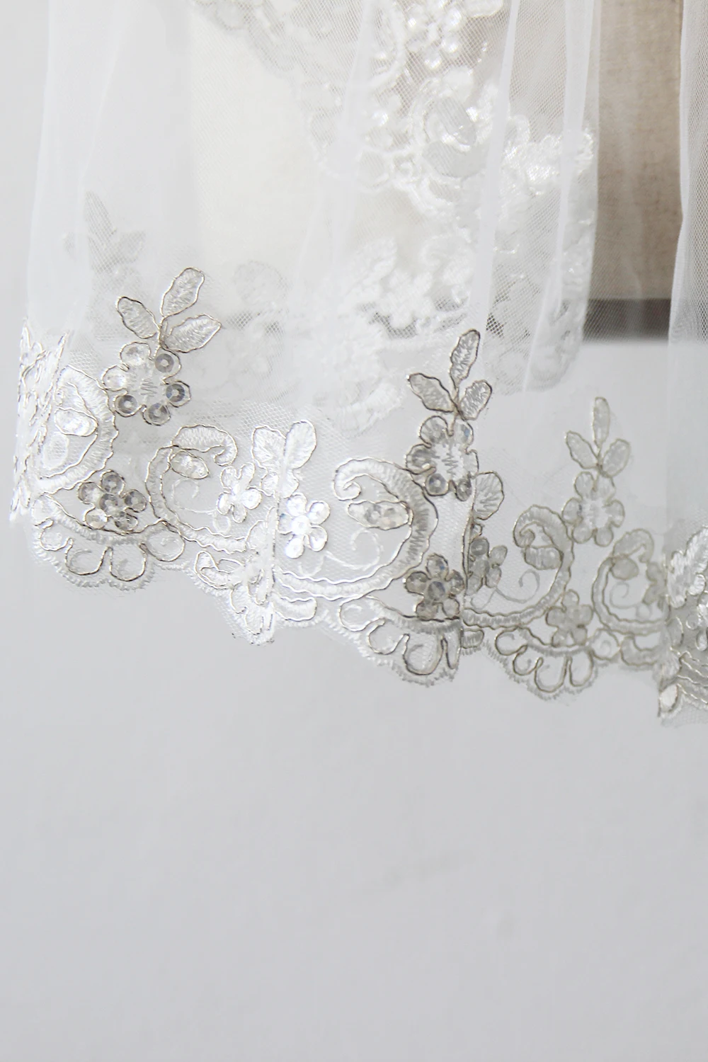 Элегантная кружевная свадебная фата высшего качества длиной 1 м роскошная