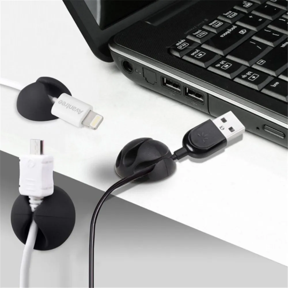 10 шт. органайзер для кабелей USB держатель проводов наушников зажим шнура офисные