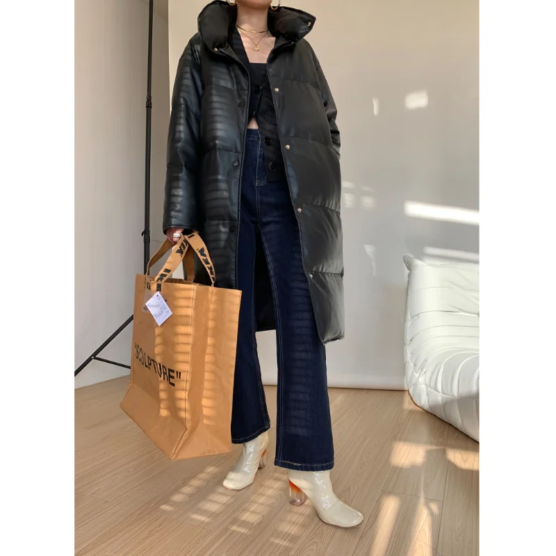 LUXUV Women's Winter Down Jacket Coats Women Light Ultra Long Warm Puffer Jacket Hooded Down Parka Female Outerwear Clothing