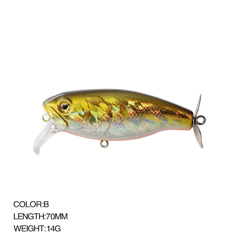 

Floating Rock Lures Artificial Bait Swimbait TopWater 0-1 Meter Propeller Wave Bottom Tractor Fatty With 3D Eyes