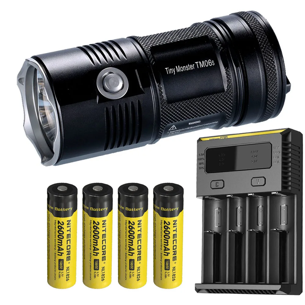 TM06S 2600mAh I4 NITECORE TM06S портативный фонарик 4 × CREE XM-L2 U3 светодиоды Макс 4000 складной фонарик луч бросок 359 м уличный фонарик для поиска спасательных - Испускаемый цвет: TM06S 2600mAh I4
