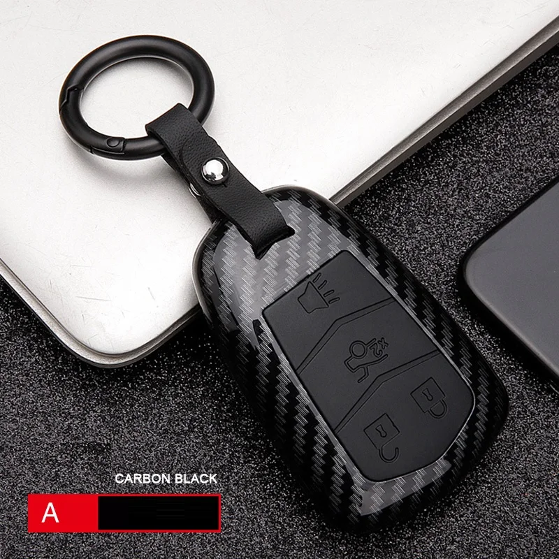 Автомобильный Стайлинг ABS углеродное волокно Дистанционный смарт-ключ чехол