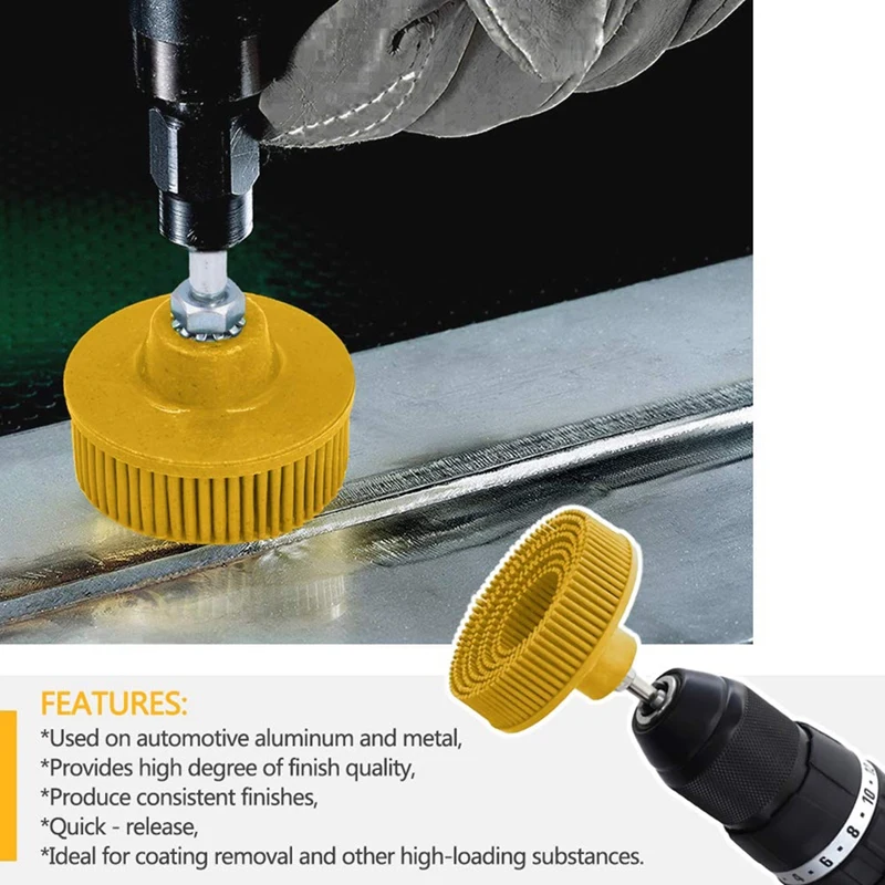 

4 Pieces of 2 Inch Bristle Disc Grit 80 120 with Handle Attachment Abrasive Coating Removal Disc Suitable for Metal