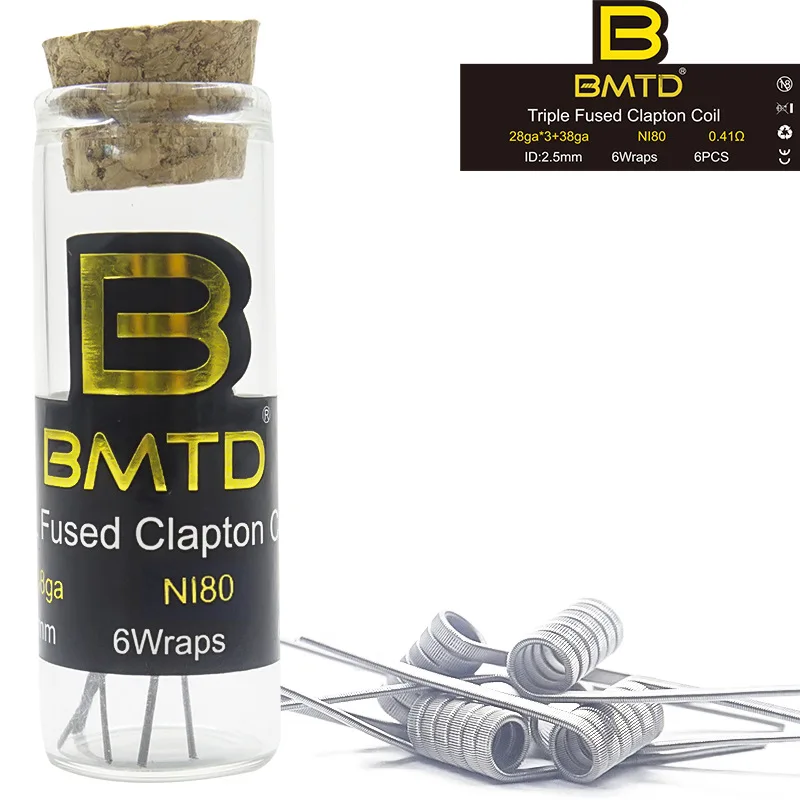 10 бутылок Ni80 электронная сигарета Superfine Mtl Fused Clapton Coil аксессуары для Rta Rba