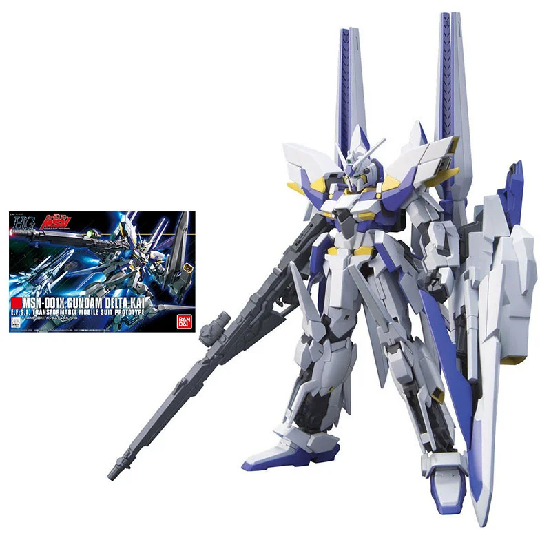 

Bandai Gundam Model Kit Anime Figure HGUC MSN-001X Gundam Delta Kai Genuine Robot Model Action Toy Figure Toys for Children