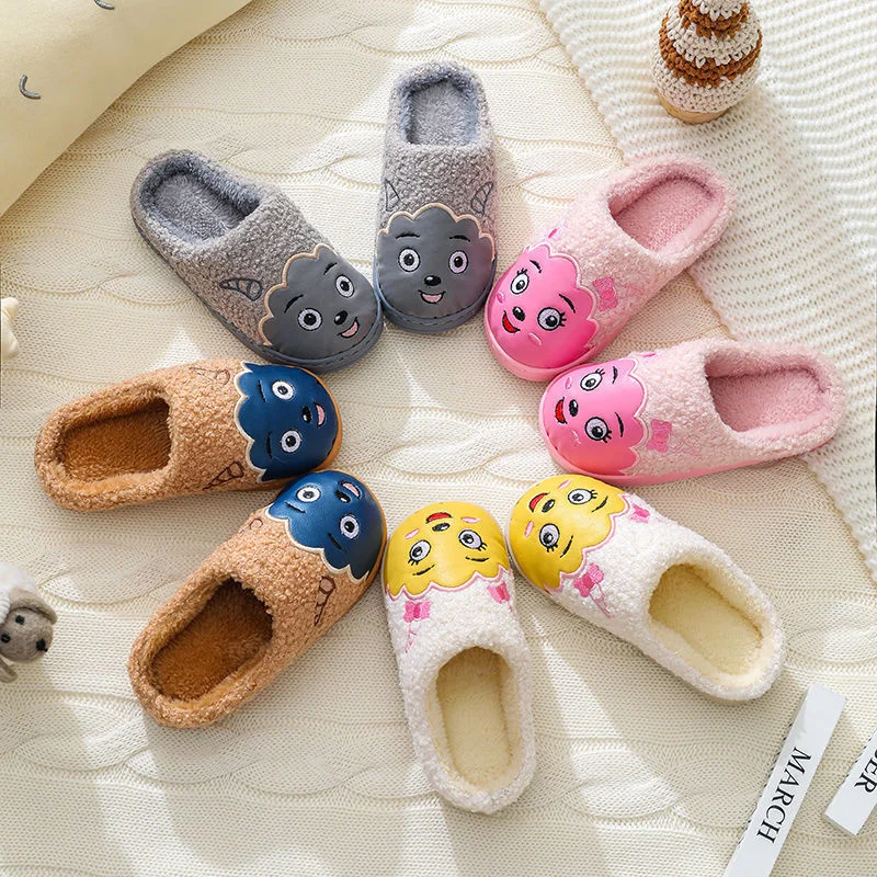 

Fashion Winter Fluffy Slippers Children's Cotton Slippers Baby Cute Cotton Slippers Indoor Soft Bottom Non-slip Home Slippers