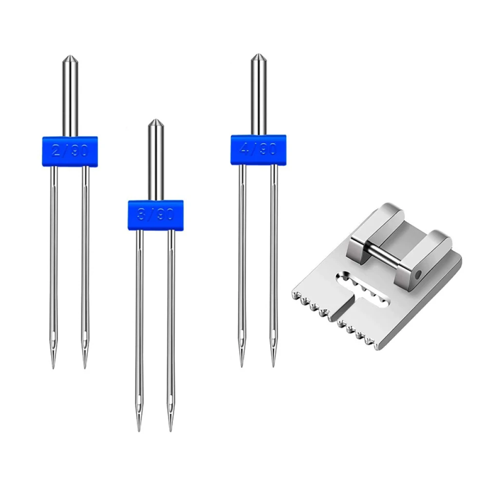 

Double needle 2/3/4MM mm double needle plus applicable presser foot 9 groove thickness Tucker presser foot combination bag
