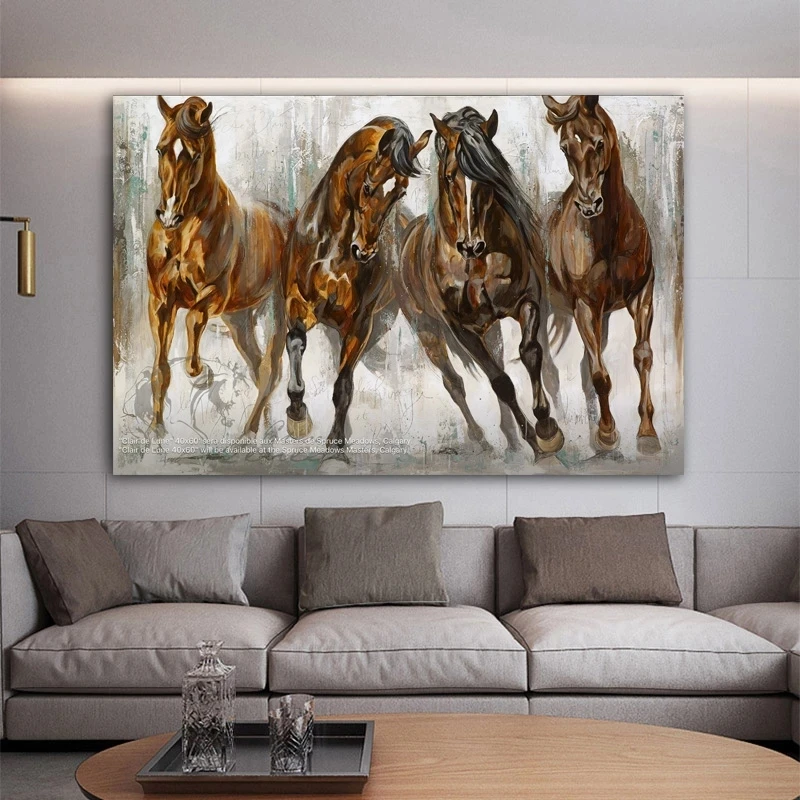 

Running Horse Posters Oil Painting Printed On Canvas Animal Prints Wall Art Pictures For Living Room Sofa Modern Home Decor