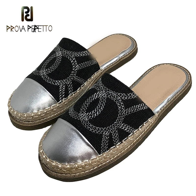 

Flat-bottomed Straw Woven Fisherman Shoes Summer Thick-soled Mixed Color Casual and Comfortable Half Slippers Muller Shoes