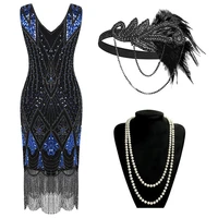1920s flapper dress great gatsby party evening sequins fringed dresses gown