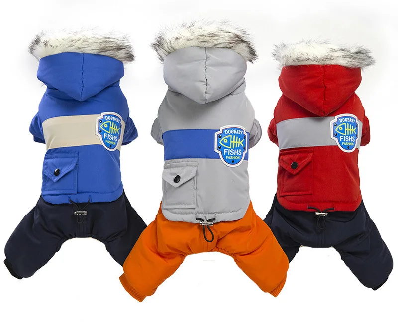 Pawstrip, мягкая зимняя одежда для собак, комбинезон для щенка, одежда, теплое пальто для собак с меховым капюшоном-воротником, одежда для домашних животных, зимняя одежда для собак, S-XXL