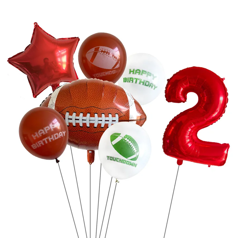 7 шт. новые футбольные Звездные воздушные фольгированные шары с гелием на день