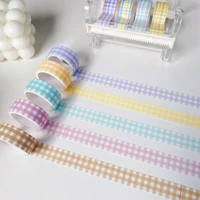 korean ins colored grid washi tape diy manual notebook mark collage sealing sticker masking decorative tape 3m kpop stationery