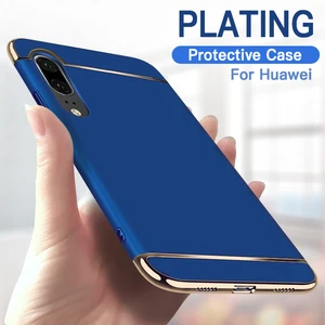 Plating Protective Case For Huawei P10 P20 P30 P40 Lite Huawei Mate 10 20 30 40 Pro Luxury 3 In 1 Ha