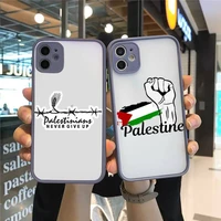 free palestine phone case matte transparent for gray iphone 7 8 x xs xr 11 12 pro plus max mini funda clear
