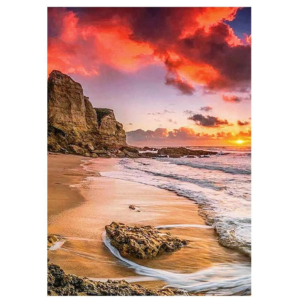 5D алмазная живопись сделай сам закат пляж вышивка крестиком пейзаж морская
