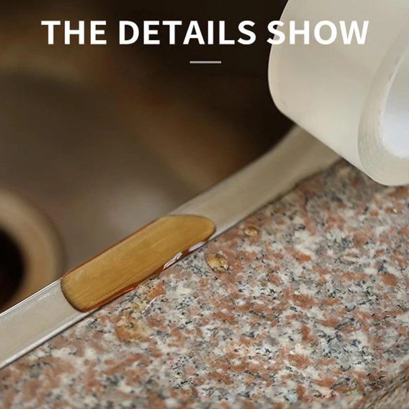 

Kitchen Sink Waterproof Sticker Anti-Mold Waterproof Tape Bathroom Countertop Toilet Gap Self-Adhesive Seam Sticker Home Kitchen