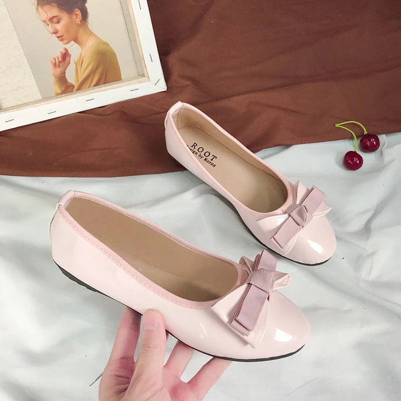 

Women Flats Spring Autumn Pointed Toe Slip on Ballet Bow Flat Shoes Boat Shoes Woman Loafer Patent Leather Ladies Shoes Zapatos