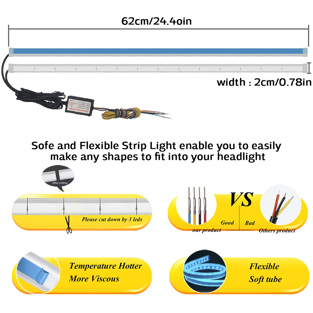 Красочные дистанционного Управление RGB дневные ходовые огни светильник