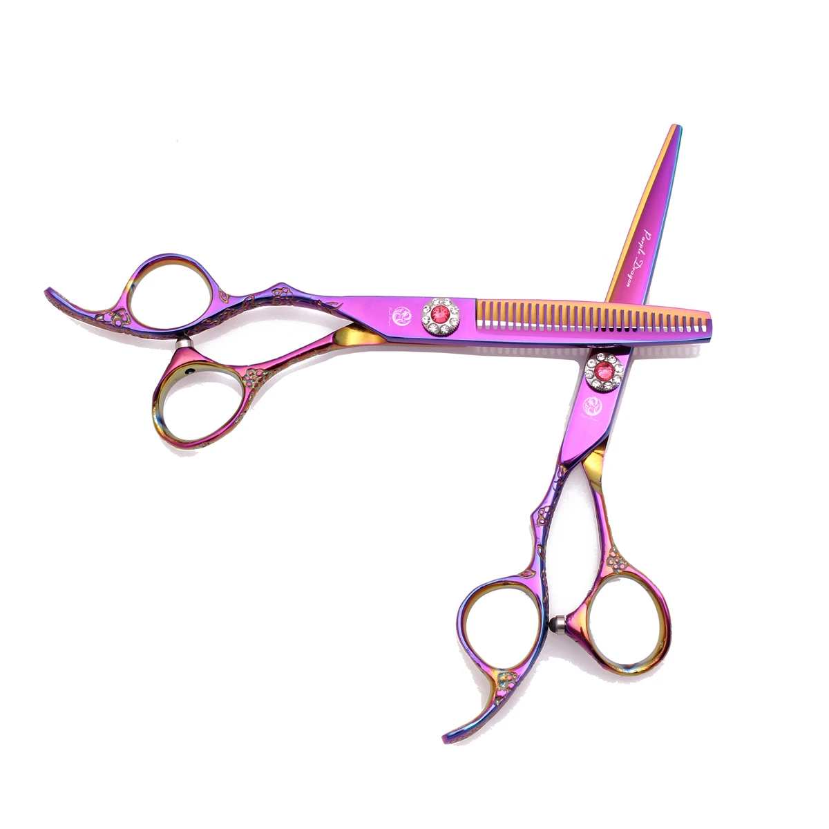 Профессиональные Парикмахерские ножницы с левой рукой 5 &quotфиолетовый дракон