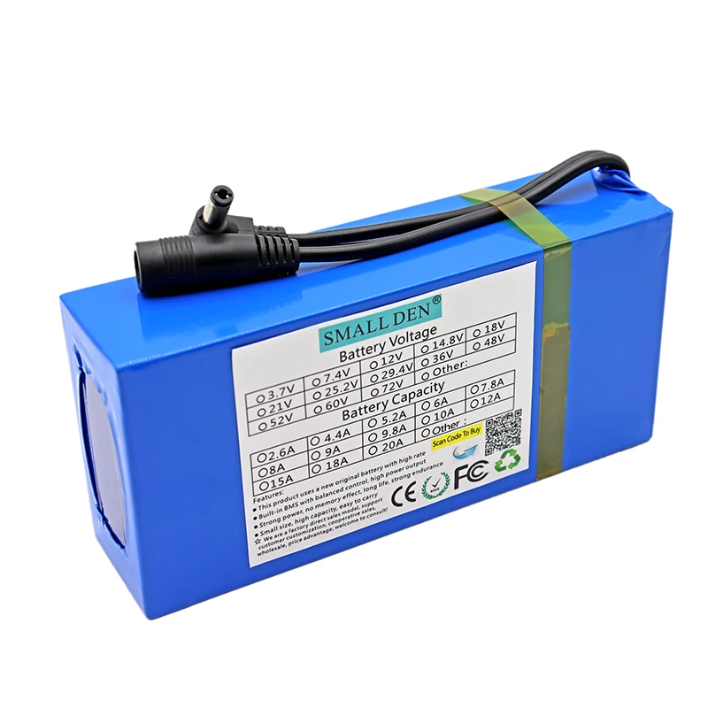 Brand new 12V 10Ah 18650 Li-ion battery pack 10000mAh with BMS circuit protection board DC 5.5*2.1mm+ 12.6V 1A charger | Электроника