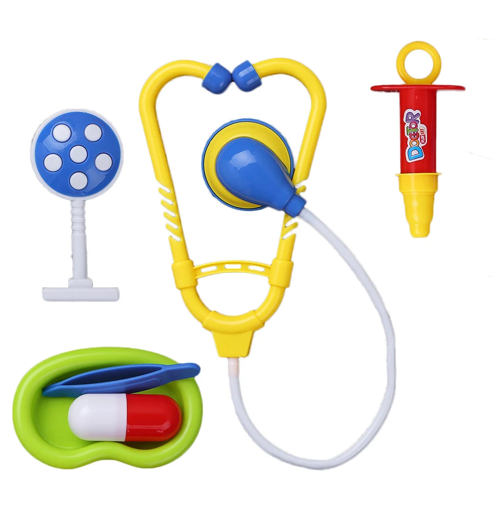 Toys Девочка мальчик для врача для Медсестры Медицинский униформы Дети Белый хирургический колпачок халат лабораторное пальто Дети Скраб Кепка медицинская больница косплей костюмы - Цвет: Toys