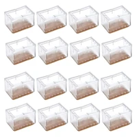 16pcs felt pads silicone chair legs caps transparent clear table furniture legs feet tips covers wood floor protectors