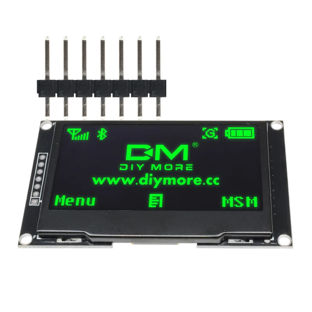 Зеленый 2,42 дюймовый ЖК-экран 12864 OLED дисплей модуль IIC IEC SPI серийный C51 STM32 SSD1309 для Arduino 128X64 белый/синий/зеленый/желтый - Цвет: Зеленый
