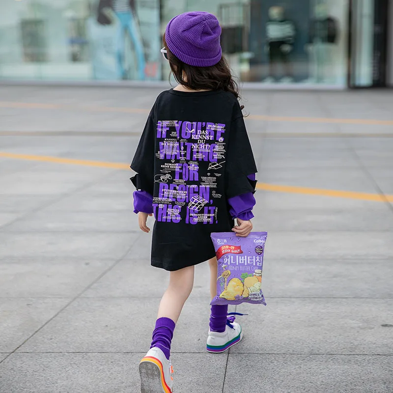 

2022 Girls Autumn Clothes Kids Sweatshirt Children Letter Printing Sweatshirt For Girls Baby Long Style Sweatshirt Brief