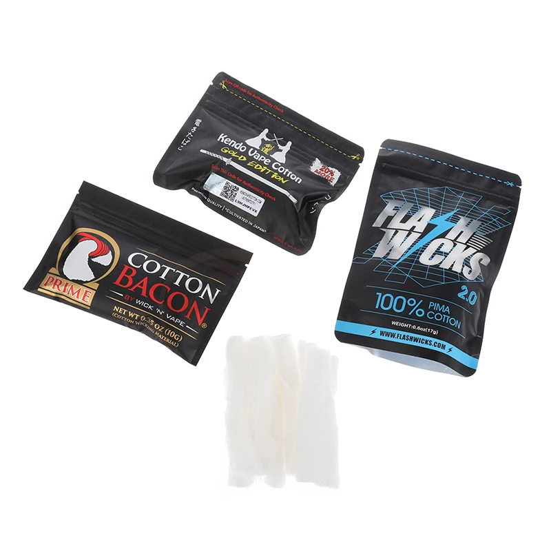 1 Bag 100% Cotton Bacon Electronic Cigarette Gold Version Fit For RDA RTA Atomizer Tank Vaporizer Ecig Accessories 