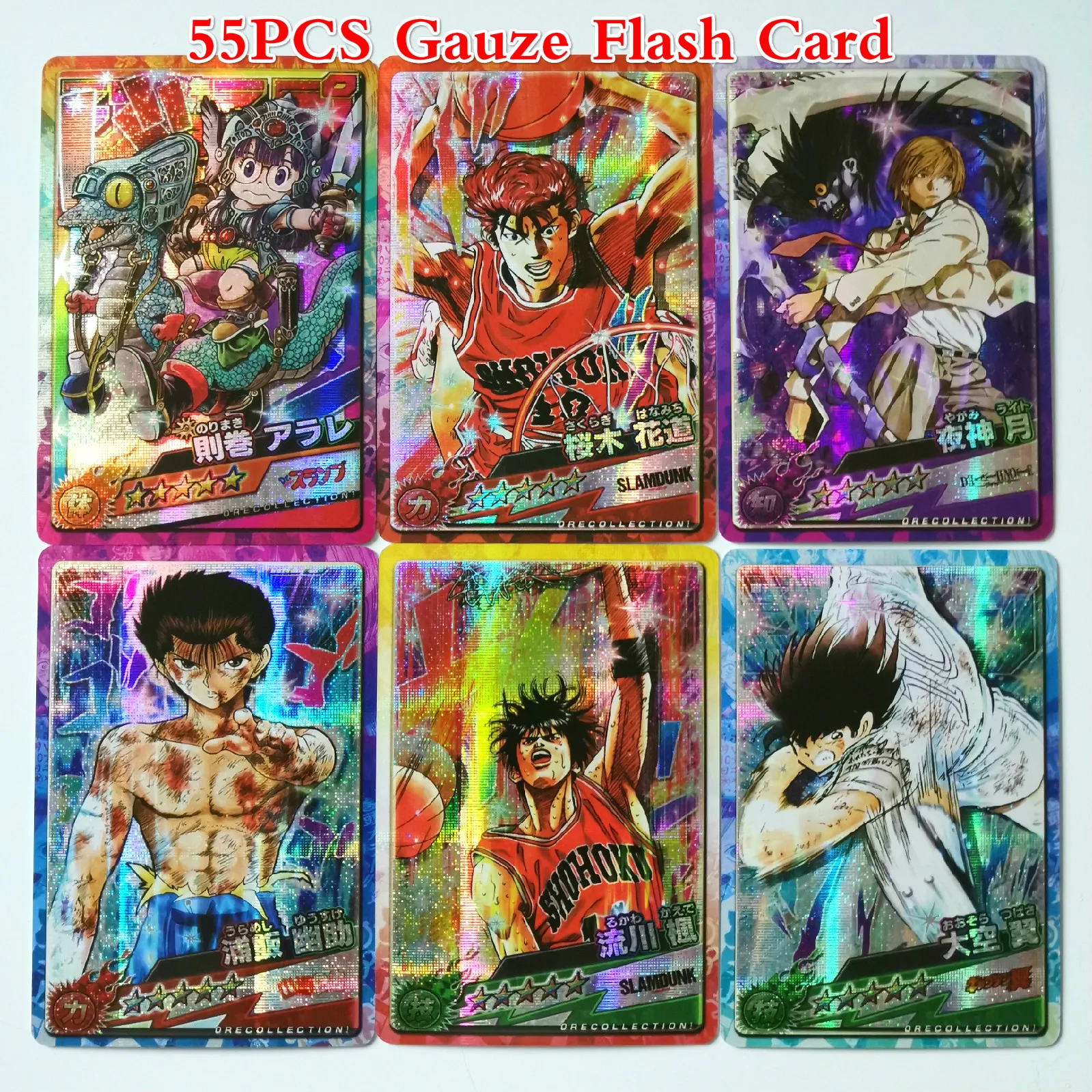 55 шт./компл. Jump Force 50th SLAM DUNK YuYu Hakusho Arale юбилейные игрушки хобби Хобби Коллекционные вещи игровая коллекция карт - Цвет: 55PCS Gauze Flash