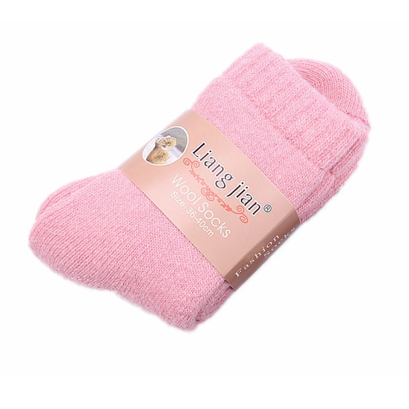 Женские Модные Рождественские Зимние теплые шерстяные носки высокого качества