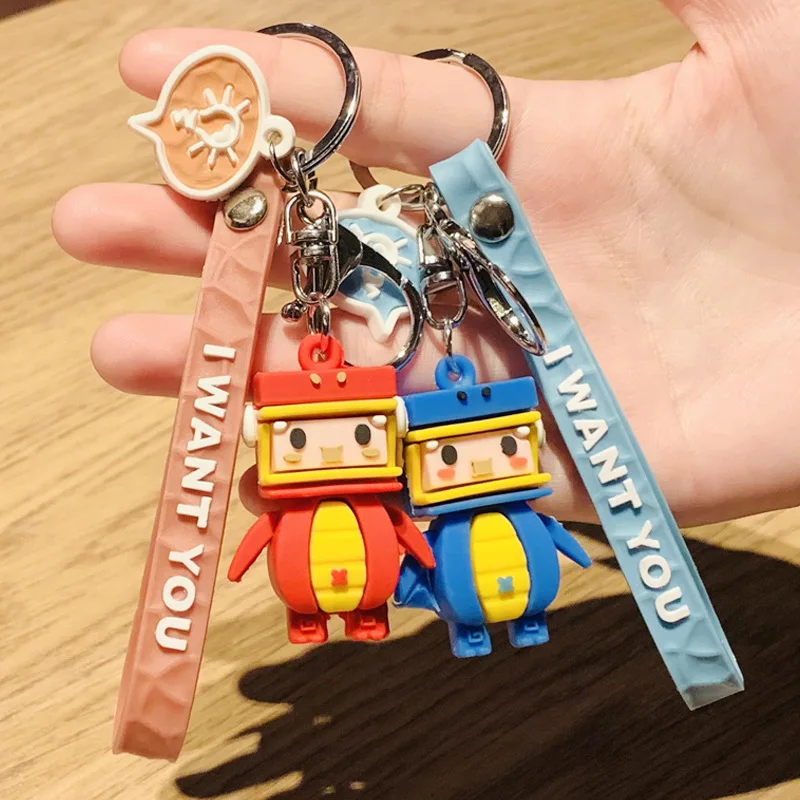 

Creative Mini World Cute Keychain Silicone Fashion Cartoon Anime Bag Car Keyring Couple Trendy Gift Pendant Accessories