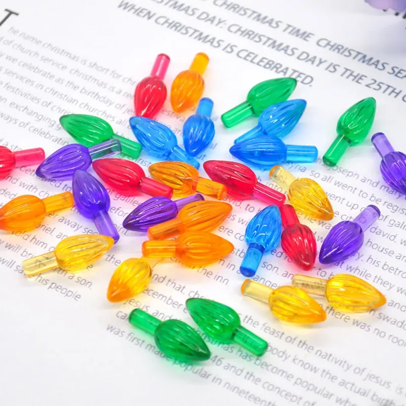 

Plastic Lites For Ceramic Christmas Trees, Medium Twist Light Ornaments, Small Flame Shape,Xmas Decorations 100 Piece