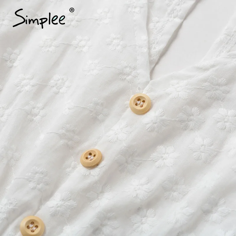 Simplee Сексуальное Белое Кружевное женское платье с v образным вырезом Элегантный