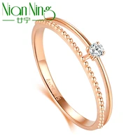 nianning 18k real gold rings for women 2022 new fashion diamonds rose gold really au750 ring fine jewelry 1 42g