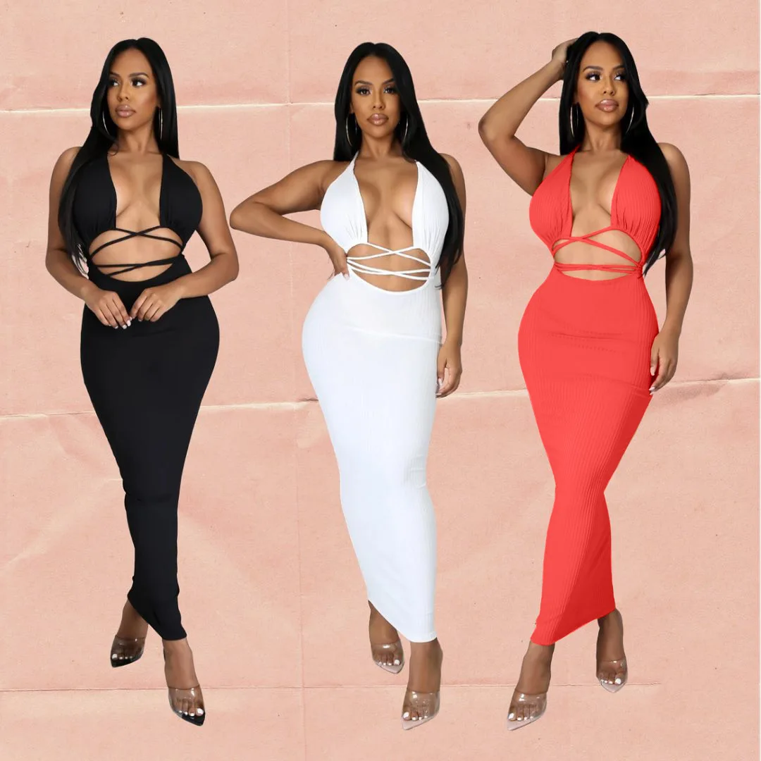 

Sexy pit-striped solid-colored dress fashion women's skirt black dress woman dress undefined white dress Sexy & Club