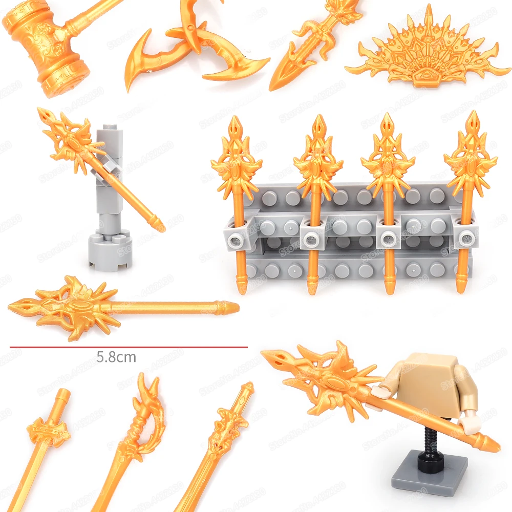 Фигурки-конструкторы Magic Poseidon детские строительные блоки оружие Trient Soul Master