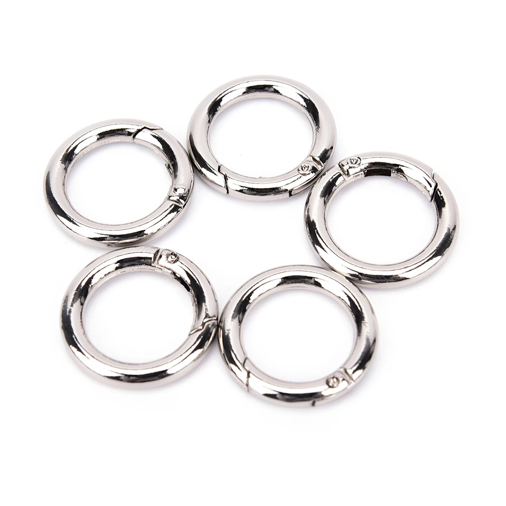

5 Pcs Circle Round Carabiner Camping Spring Snap Clip Hook Keychain Camping Climbing Hiking Outdoor Tools
